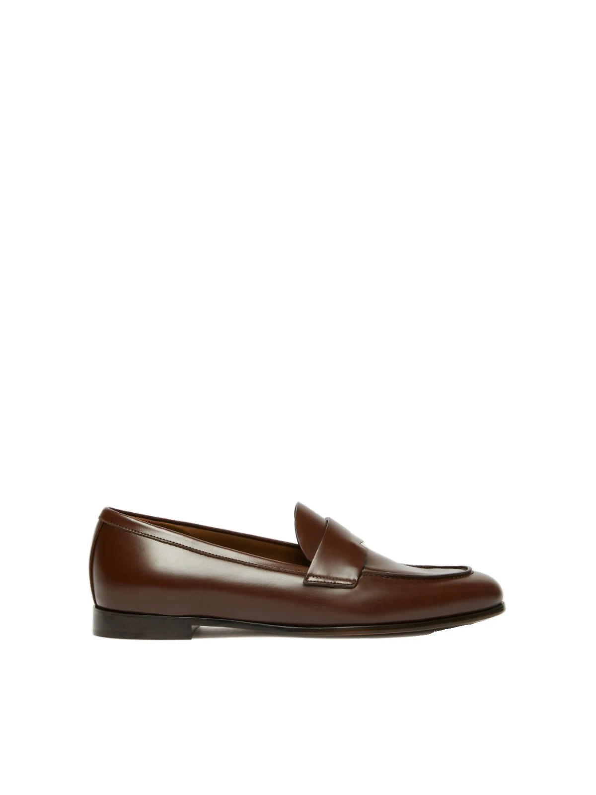 Max Mara Regentmoc Semi-Glossy Leather Loafers in Cocoa Max Mara Regentmoc Semi-Glossy Leather Loafers in Cocoa | Loafers | Coveti