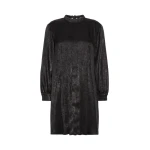 Max Mara Renna Laminated Chiffon Mini Dress in Black | Mini Dresses | Coveti