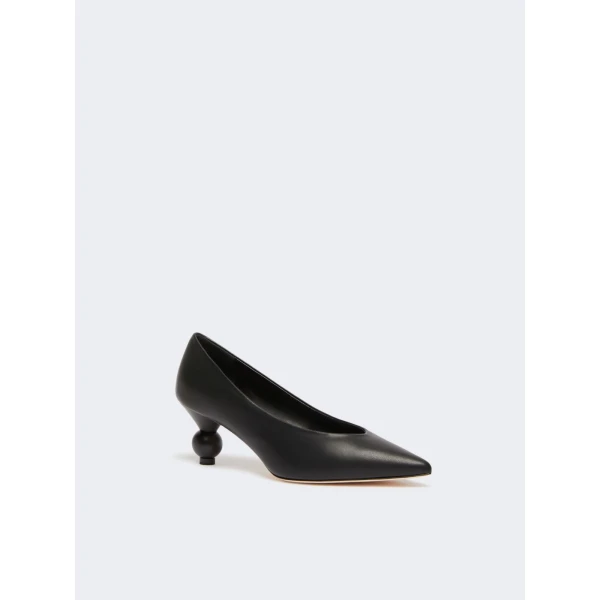 Max Mara Renza Nappa Sheepskin Court Shoes in Black | Heels | Coveti