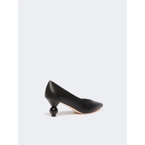 Max Mara Renza Nappa Sheepskin Court Shoes in Black | Heels | Coveti