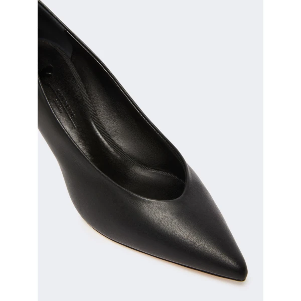 Max Mara Renza Nappa Sheepskin Court Shoes in Black | Heels | Coveti