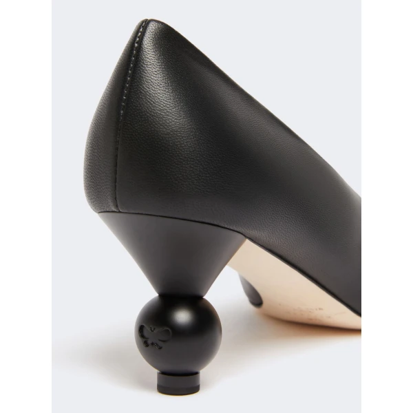 Max Mara Renza Nappa Sheepskin Court Shoes in Black | Heels | Coveti