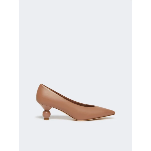 Max Mara Renza Nappa Sheepskin Court Shoes in Nude | Heels | Coveti