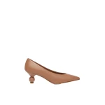 Max Mara Renza Nappa Sheepskin Court Shoes in Nude | Heels | Coveti