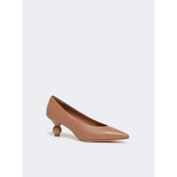 Max Mara Renza Nappa Sheepskin Court Shoes in Nude | Heels | Coveti