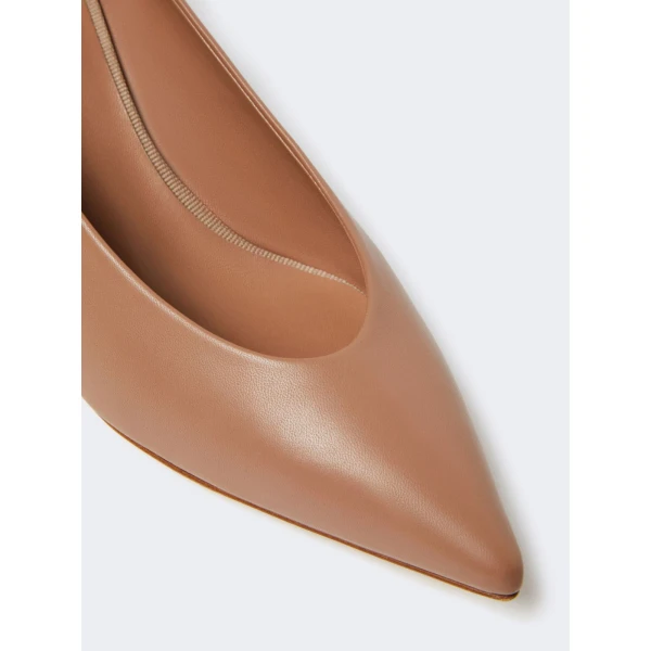 Max Mara Renza Nappa Sheepskin Court Shoes in Nude | Heels | Coveti