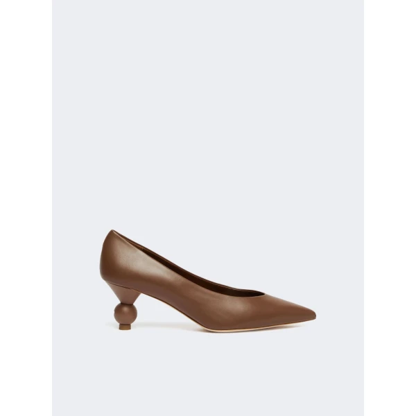 Max Mara Renza Nappa Sheepskin Court Shoes in Tobacco | Heels | Coveti