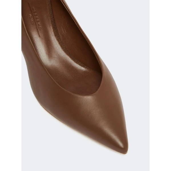 Max Mara Renza Nappa Sheepskin Court Shoes in Tobacco | Heels | Coveti