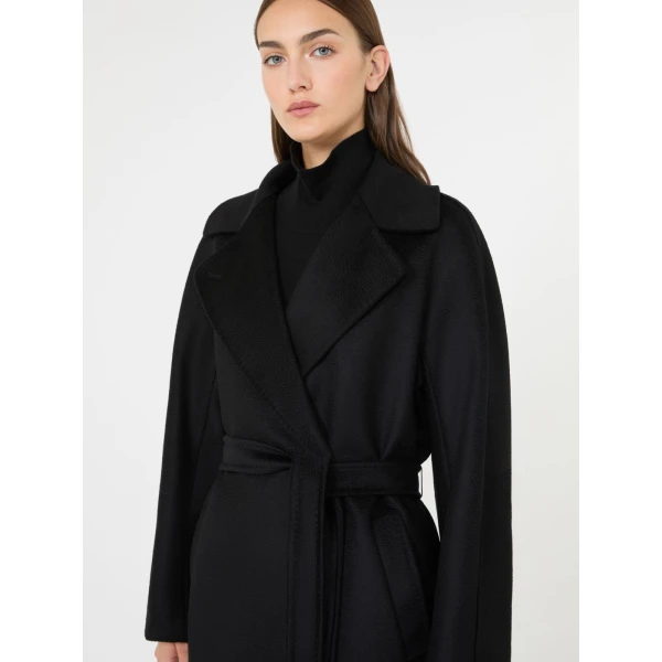 Max Mara Resina Double-Breasted Wool Coat in Black | Wool Coat | Coveti
