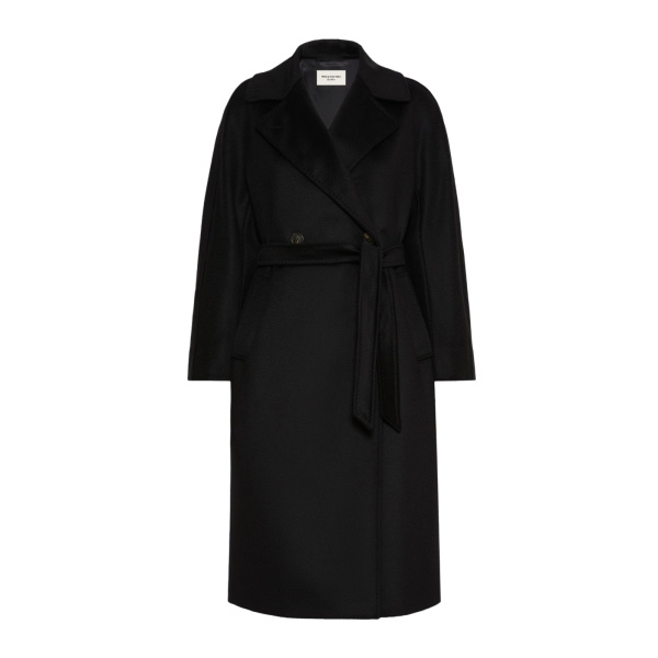 Max Mara Resina Double-Breasted Wool Coat in Black | Wool Coat | Coveti