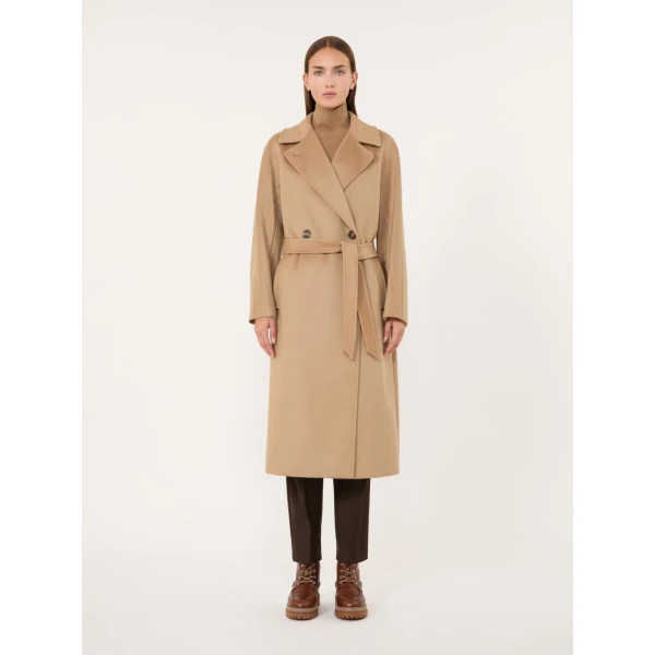 Max Mara Resina Double-Breasted Wool Coat in Camel | Wool Coat | Coveti