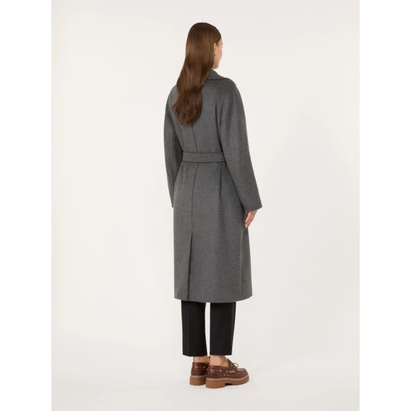 Max Mara Resina Double-Breasted Wool Coat in Dark Grey | Wool Coat | Coveti