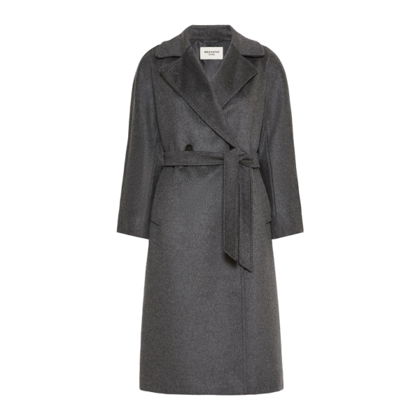 Max Mara Resina Double-Breasted Wool Coat in Dark Grey | Wool Coat | Coveti