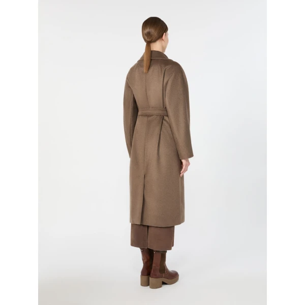 Max Mara Resina Double-Breasted Wool Coat in Marron Glace | Wool Coat | Coveti