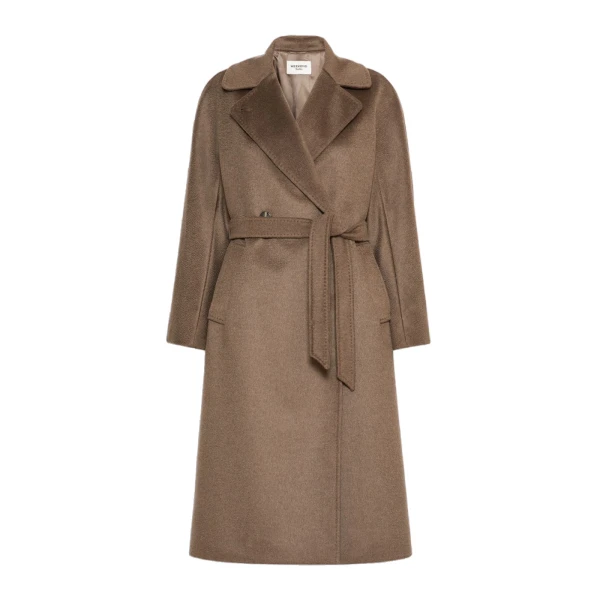 Max Mara Resina Double-Breasted Wool Coat in Marron Glace | Wool Coat | Coveti