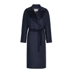 Max Mara Resina Double-Breasted Wool Coat in Navy | Wool Coat | Coveti
