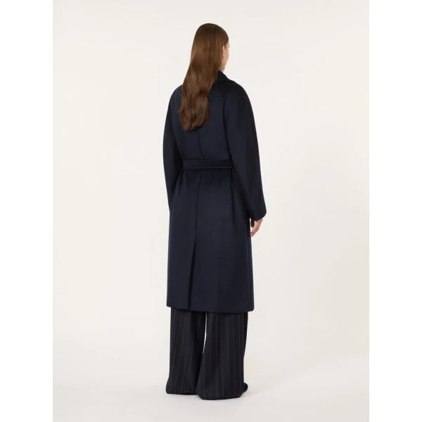 Max Mara Resina Double-Breasted Wool Coat in Navy | Wool Coat | Coveti