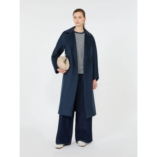 Max Mara Resina Double-Breasted Wool Coat in Ultramarine | Wool Coat | Coveti