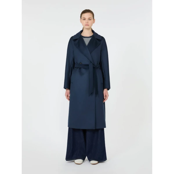 Max Mara Resina Double-Breasted Wool Coat in Ultramarine | Wool Coat | Coveti