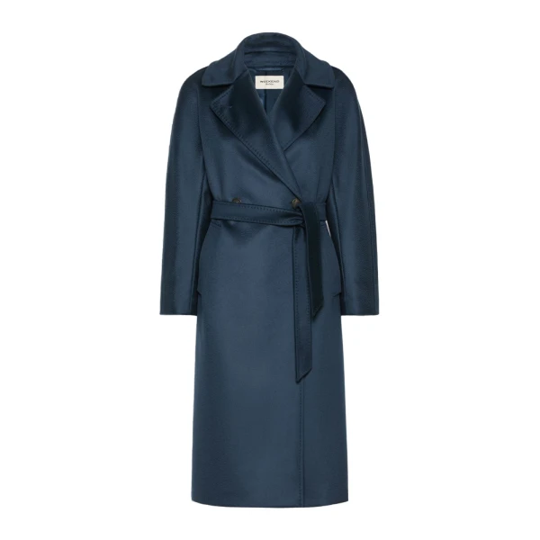 Max Mara Resina Double-Breasted Wool Coat in Ultramarine | Wool Coat | Coveti