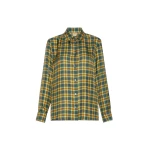 Max Mara Rete Check Silk Twill Shirt in Green | Shirts | Coveti