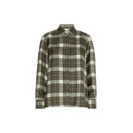 Max Mara Rete Check Silk Twill Shirt in Khaki | Shirts | Coveti