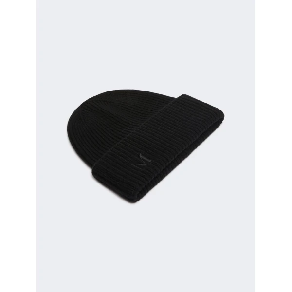 Max Mara Retina Ribbed Cashmere Beanie in Black | Hats | Coveti