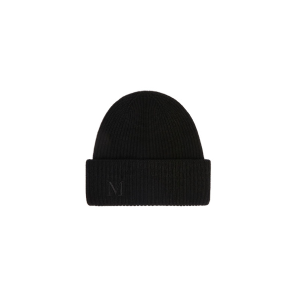 Max Mara Retina Ribbed Cashmere Beanie in Black | Hats | Coveti