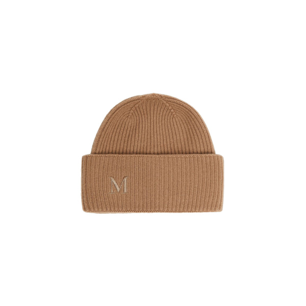 Max Mara Retina Ribbed Cashmere Beanie in Camel | Hats | Coveti