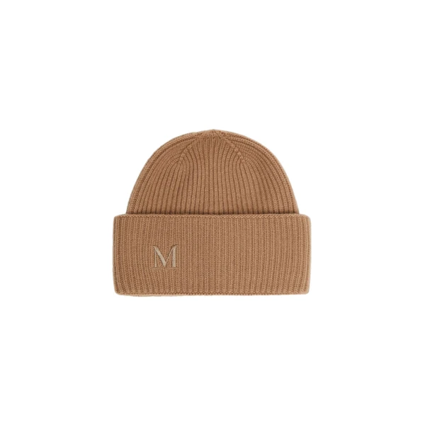 Max Mara Retina Ribbed Cashmere Beanie in Camel | Hats | Coveti