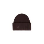 Max Mara Retina Ribbed Cashmere Beanie in Dark Brown | Hats | Coveti