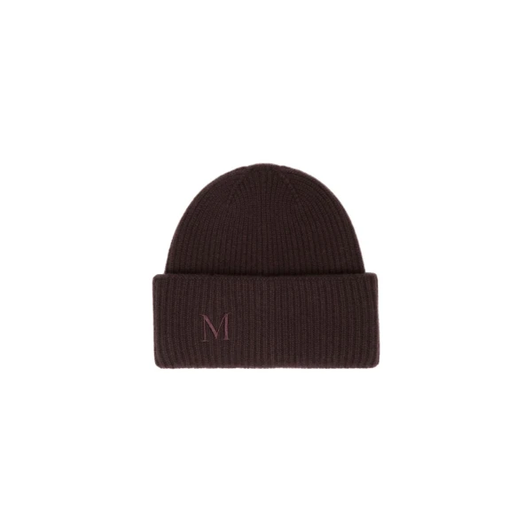 Retina Ribbed Cashmere Beanie in Dark Brown