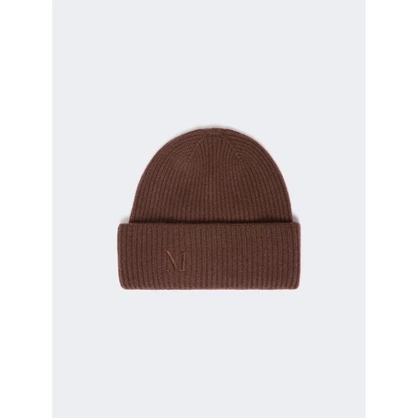 Max Mara Retina Ribbed Cashmere Beanie in Rust | Hats | Coveti