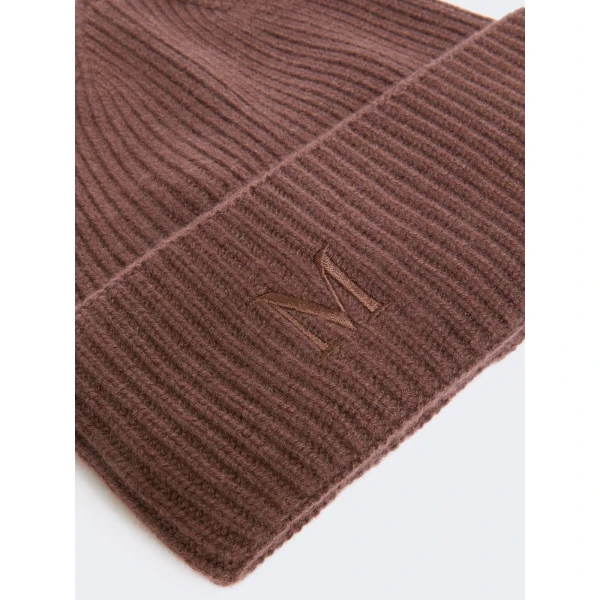 Max Mara Retina Ribbed Cashmere Beanie in Rust | Hats | Coveti