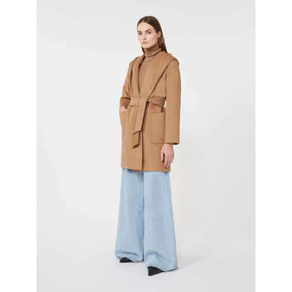 Max Mara Rialto Camel Robe Coat in Camel | Wool Coat | Coveti