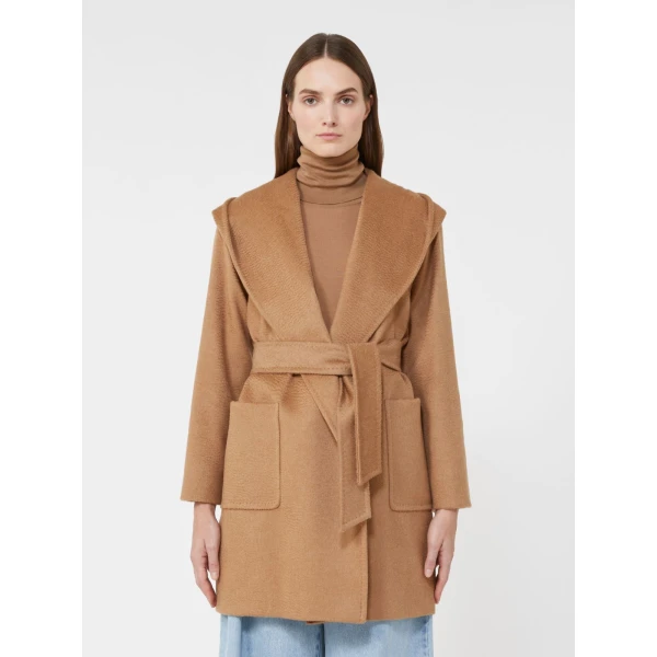 Max Mara Rialto Camel Robe Coat in Camel | Wool Coat | Coveti