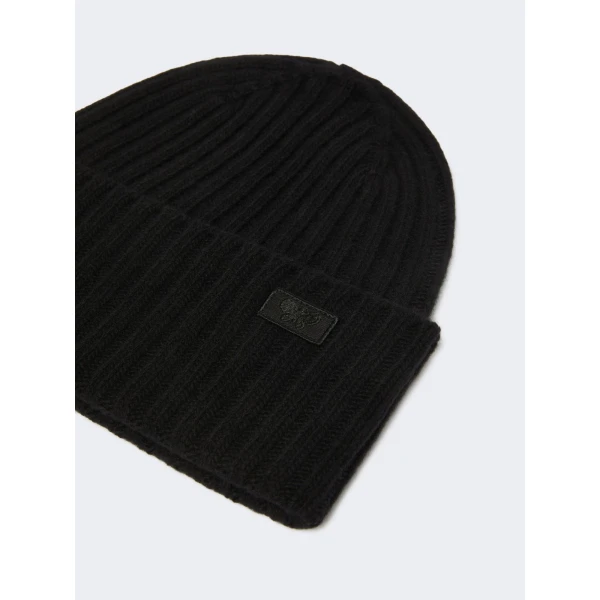Max Mara Ribbed Wool Beanie in Black | Hats | Coveti