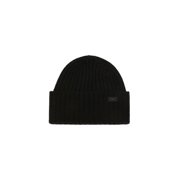 Max Mara Ribbed Wool Beanie in Black | Hats | Coveti