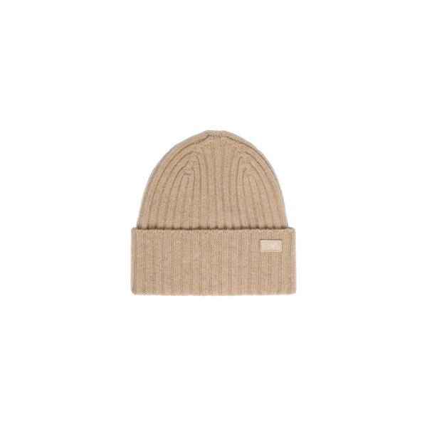 Ribbed Wool Beanie in Caramel