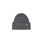 Max Mara Ribbed Wool Beanie in Dark Grey | Hats | Coveti