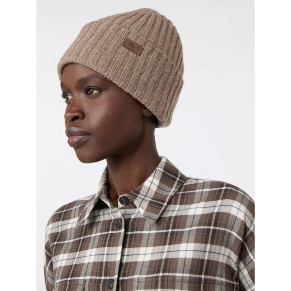 Max Mara Ribbed Wool Beanie in Turtledove | Hats | Coveti