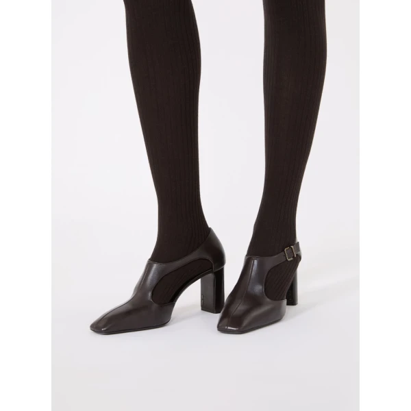 Max Mara Ribelle Nappa Leather Cut-Out Brogues in Dark Brown | Flats | Coveti