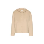 Max Mara Ridente Hooded Double Wool Jacket in Sand | Jackets | Coveti