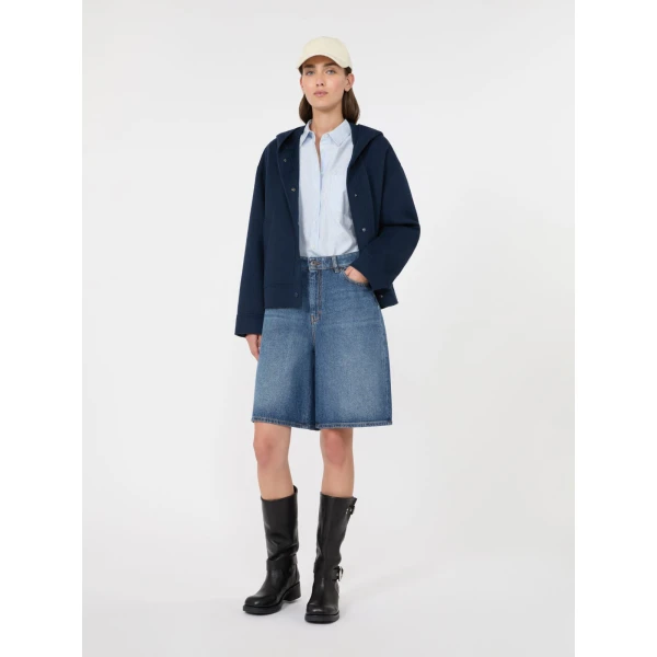 Max Mara Ridente Hooded Double Wool Jacket in Ultramarine | Jackets | Coveti