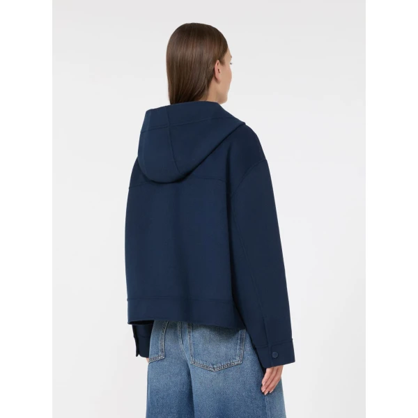 Max Mara Ridente Hooded Double Wool Jacket in Ultramarine | Jackets | Coveti