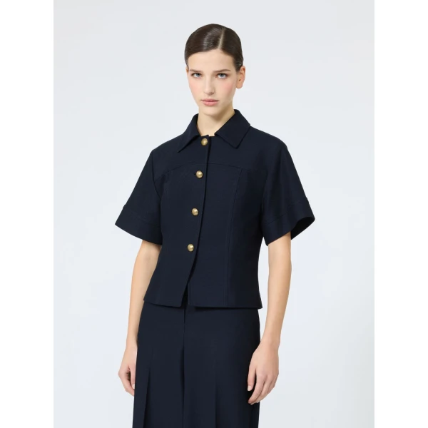 Max Mara Risorsa Cotton Jersey Jacket in Ultramarine | Blazers | Coveti