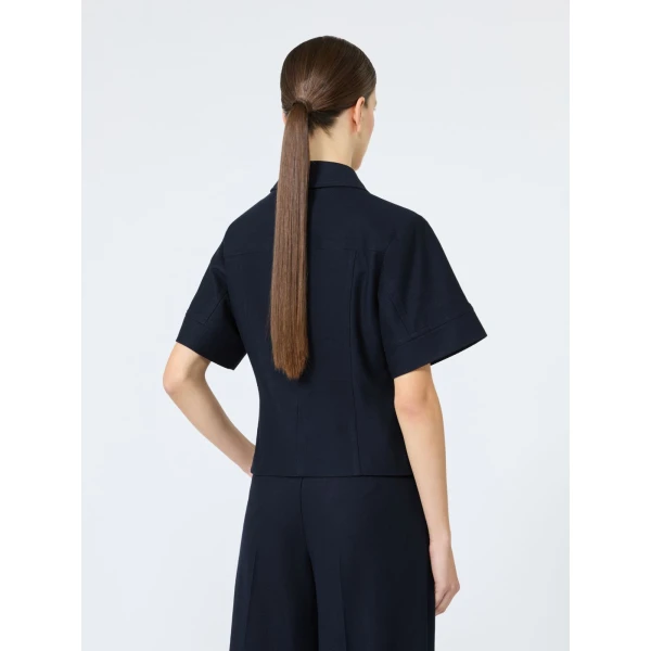 Max Mara Risorsa Cotton Jersey Jacket in Ultramarine | Blazers | Coveti