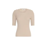 Max Mara Riviera Ribbed Wool Jumper in Beige | Sweaters | Coveti