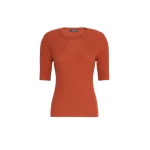 Max Mara Riviera Ribbed Wool Jumper in Orange | Sweaters | Coveti