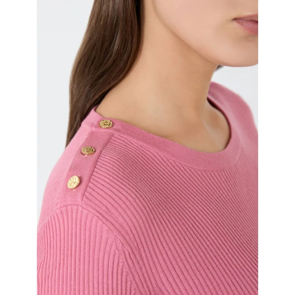 Max Mara Riviera Ribbed Wool Jumper in Pink | Sweaters | Coveti